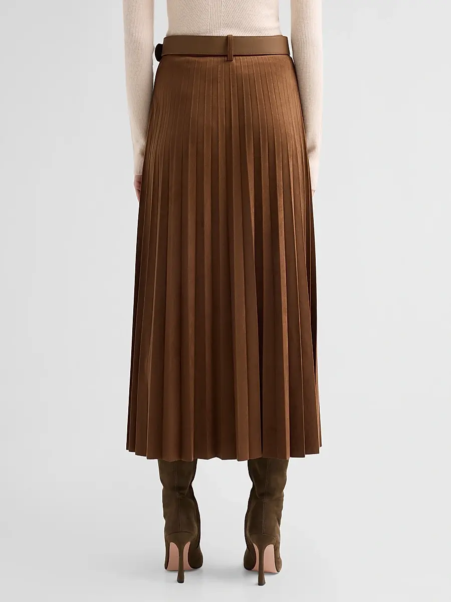 Milly Women's Nayla Pleated Midi Skirt | Thumbnail 3 Milly Women's Nayla Pleated Midi Skirt | Thumbnail 3