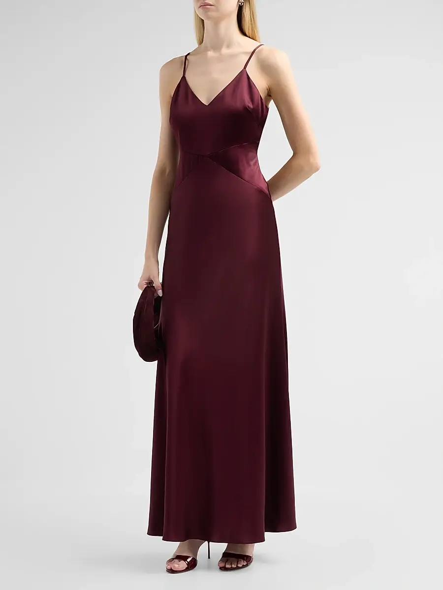 Milly Women's Nyssa Satin Maxi Dress | Thumbnail 4 Milly Women's Nyssa Satin Maxi Dress | Thumbnail 4