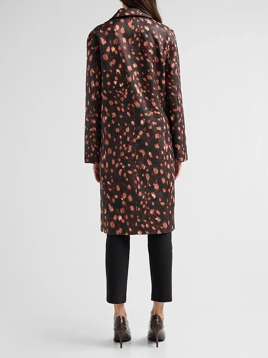 Milly Women's Paityn Leopard-Print Jacquard Coat | Thumbnail 3 Milly Women's Paityn Leopard-Print Jacquard Coat | Thumbnail 3