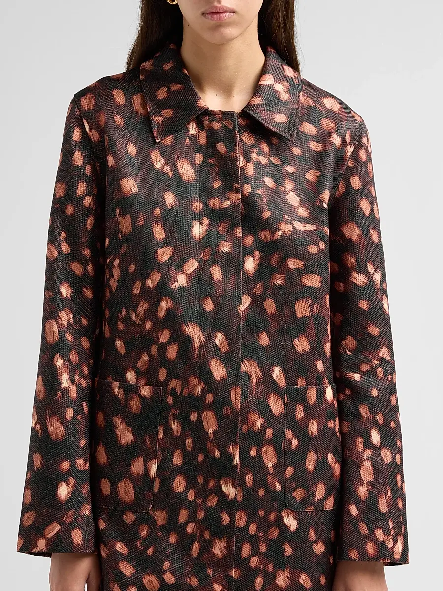 Milly Women's Paityn Leopard-Print Jacquard Coat | Thumbnail 5 Milly Women's Paityn Leopard-Print Jacquard Coat | Thumbnail 5