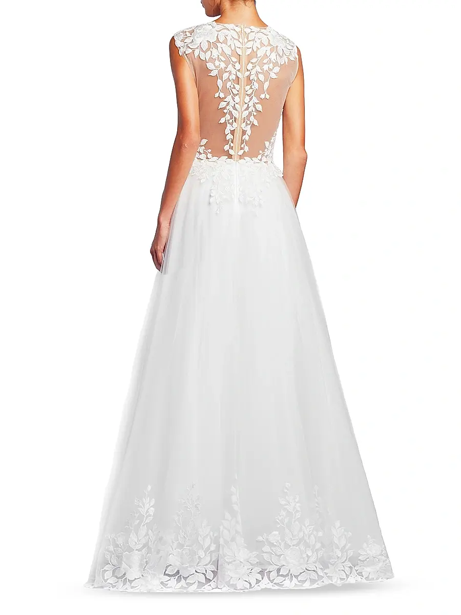 Tadashi Shoji Women's Floral-Embroidered A-Line Gown | Thumbnail 3