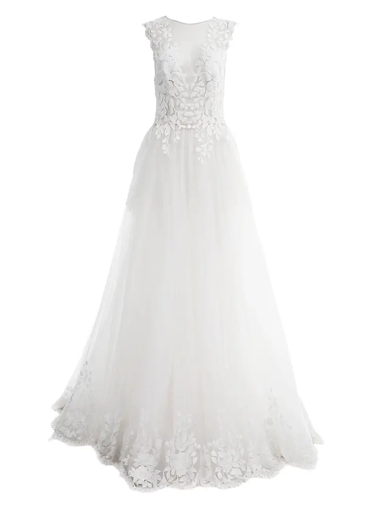 Tadashi Shoji Women's Floral-Embroidered A-Line Gown