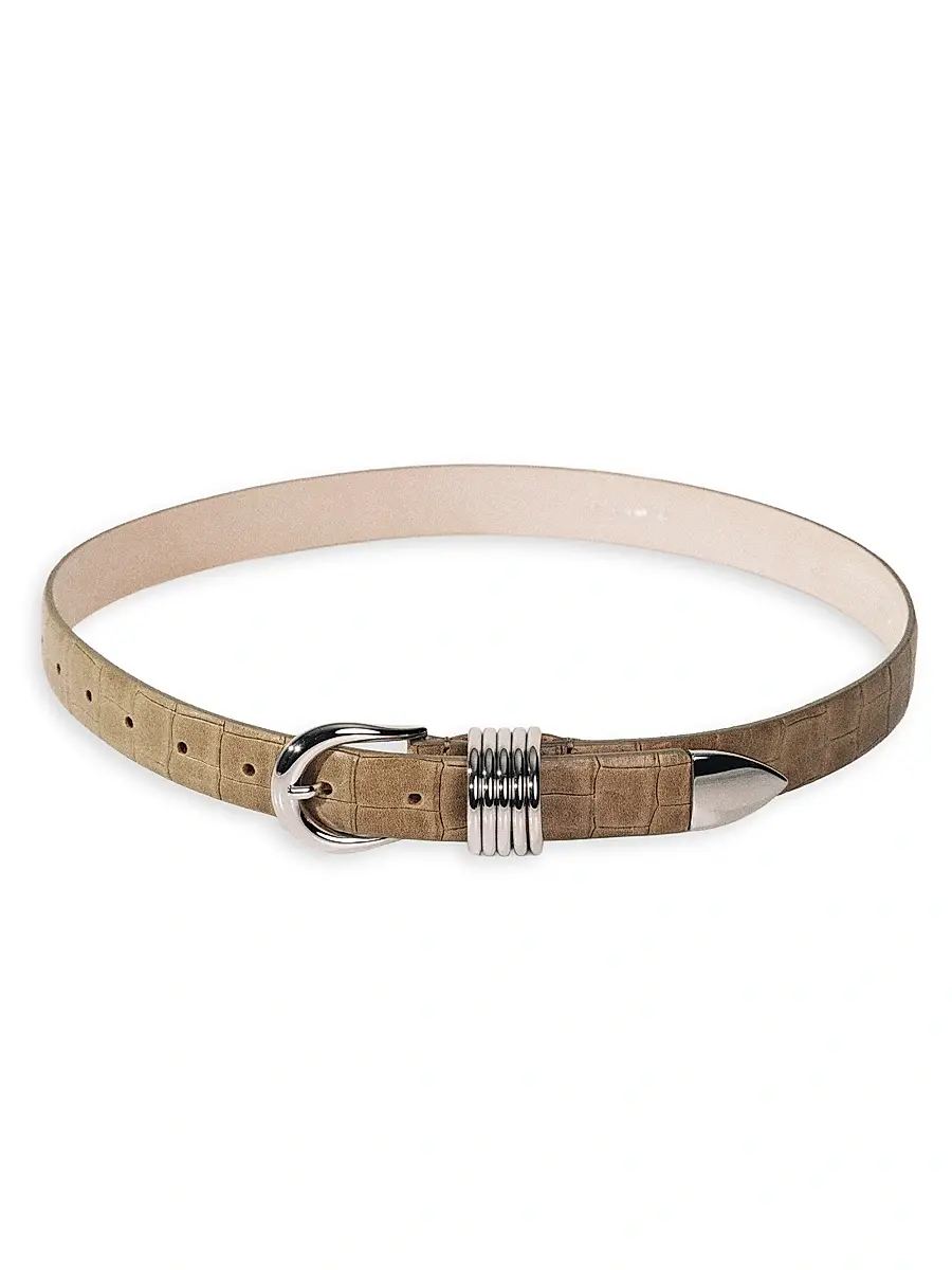 Déhanche Women's Hollyhock Alligator-Embossed Leather Belt | Thumbnail 2 Déhanche Women's Hollyhock Alligator-Embossed Leather Belt | Thumbnail 2