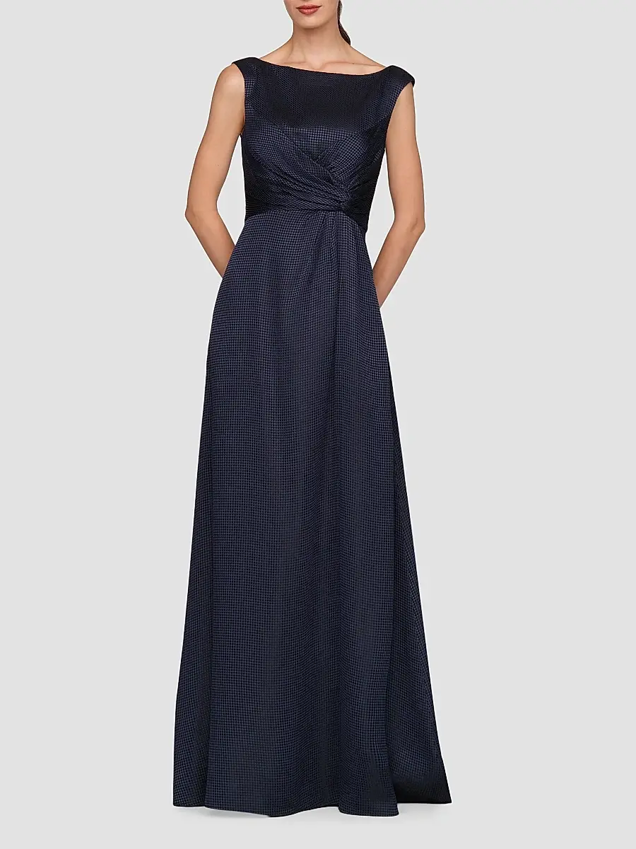 Kay Unger Women's Leah Charmuse A-Line Gown | Thumbnail 2 Kay Unger Women's Leah Charmuse A-Line Gown | Thumbnail 2