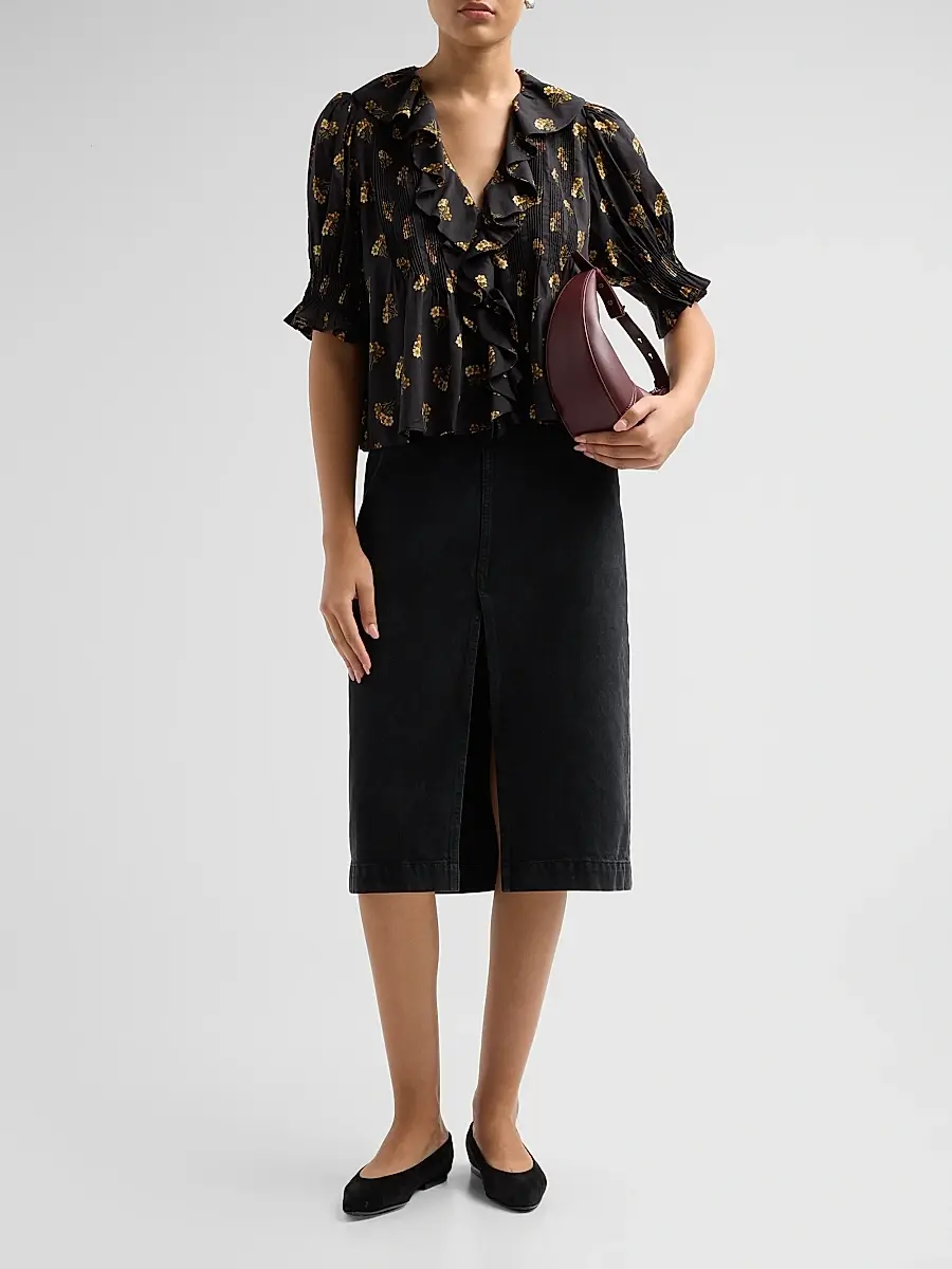 DÔEN Women's Henri Floral Ruffle Blouse | Thumbnail 2 DÔEN Women's Henri Floral Ruffle Blouse | Thumbnail 2