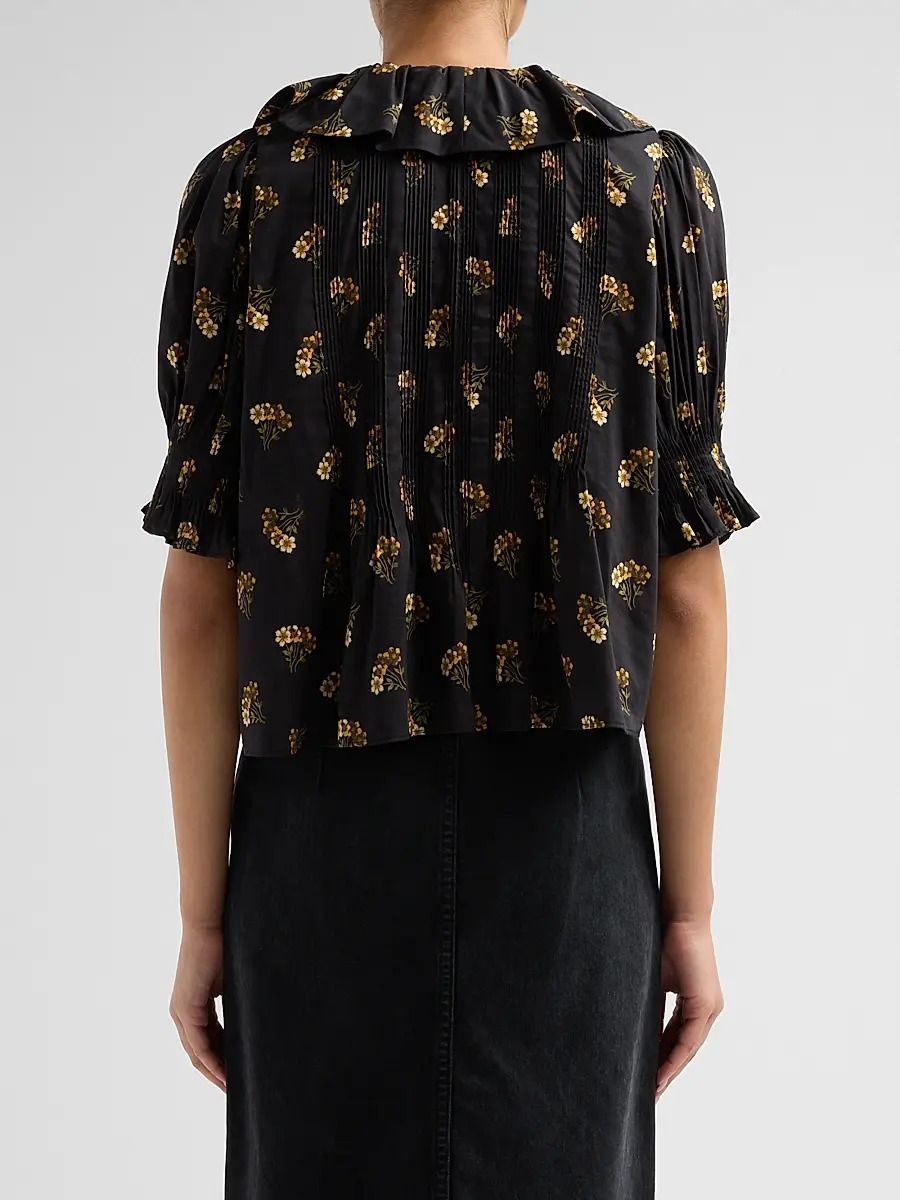 DÔEN Women's Henri Floral Ruffle Blouse | Thumbnail 3 DÔEN Women's Henri Floral Ruffle Blouse | Thumbnail 3