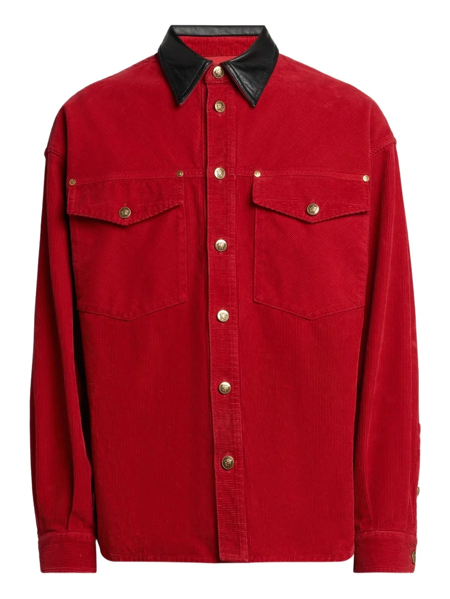 Men's Contrast Collar Cotton Corduroy Shirt Men's Contrast Collar Cotton Corduroy Shirt