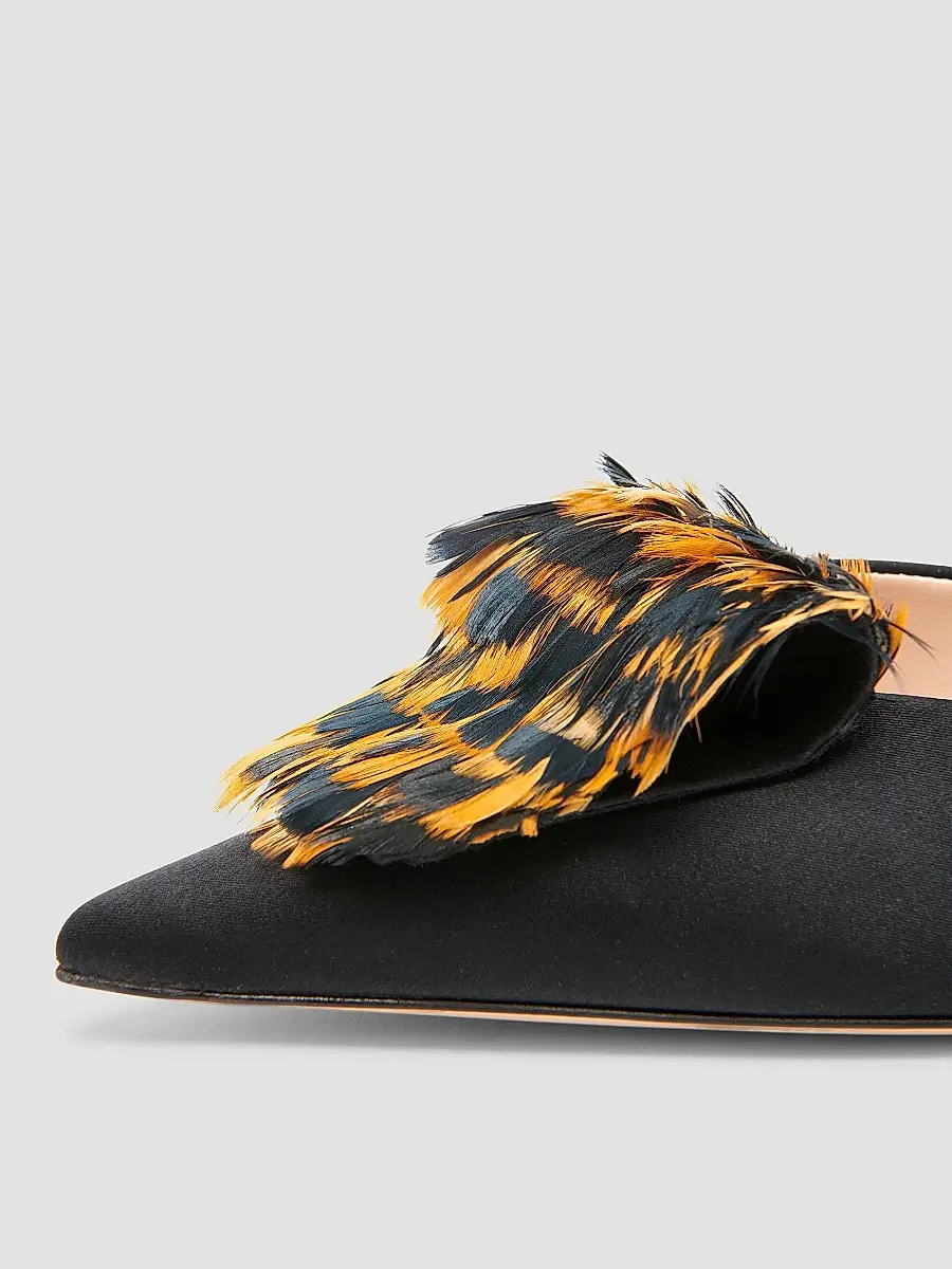 Gianvito Rossi Women's 70MM Crepe Satin Stretch Mules | Thumbnail 3 Gianvito Rossi Women's 70MM Crepe Satin Stretch Mules | Thumbnail 3