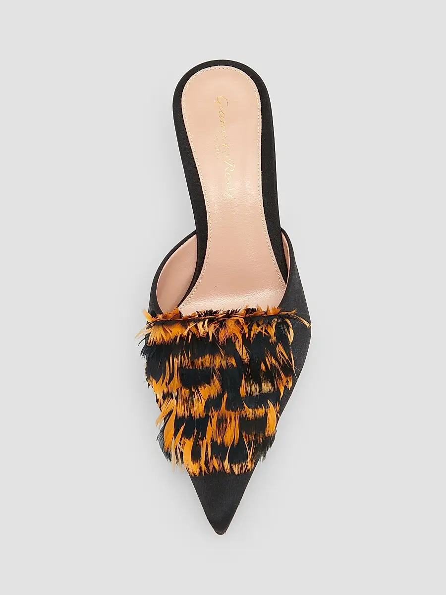 Gianvito Rossi Women's 70MM Crepe Satin Stretch Mules | Thumbnail 4 Gianvito Rossi Women's 70MM Crepe Satin Stretch Mules | Thumbnail 4