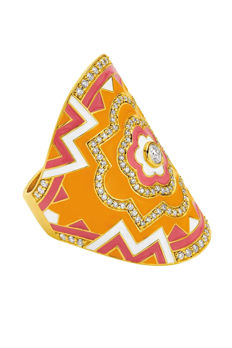 BUDDHA MAMA Diamond Clementine Pink Mandala Wrap Ring | Thumbnail 2