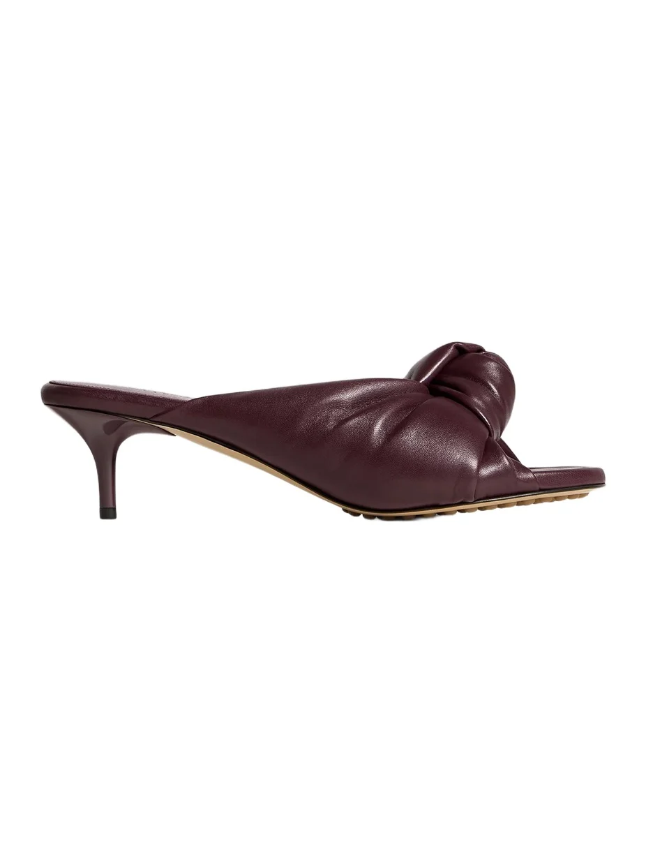 Women's Cherry 55MM Knotted Leather Mules Women's Cherry 55MM Knotted Leather Mules