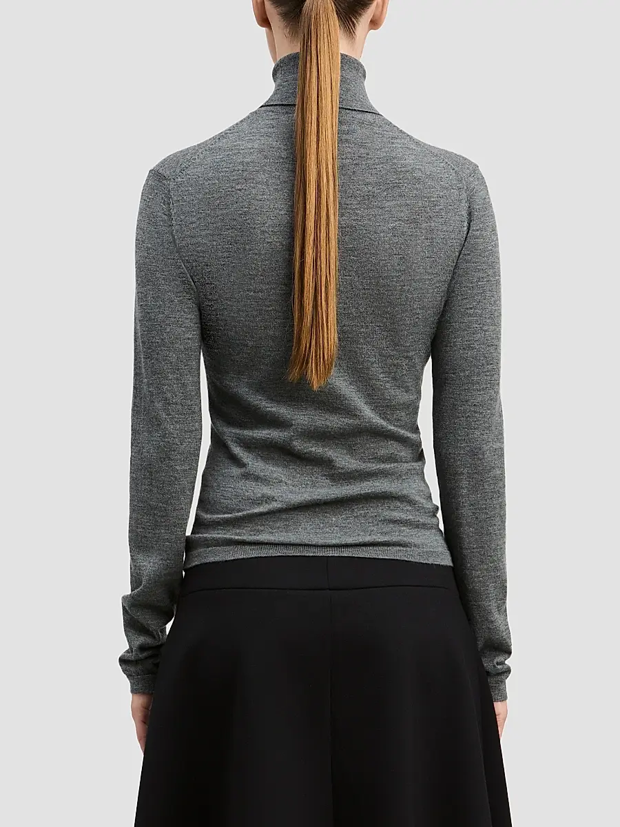 Derek Lam Women's David Mercerized Wool-Cashmere Turtleneck Top | Thumbnail 3 Derek Lam Women's David Mercerized Wool-Cashmere Turtleneck Top | Thumbnail 3