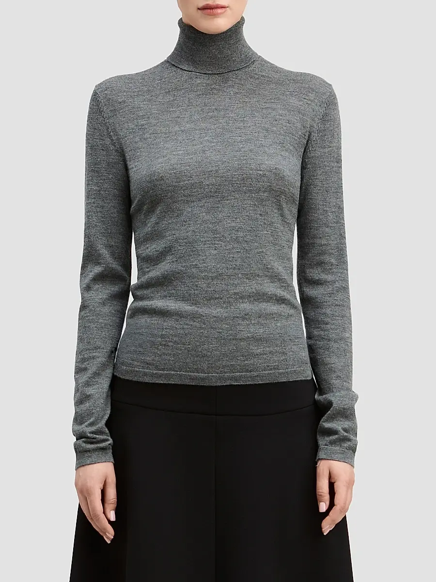 Derek Lam Women's David Mercerized Wool-Cashmere Turtleneck Top | Thumbnail 4 Derek Lam Women's David Mercerized Wool-Cashmere Turtleneck Top | Thumbnail 4