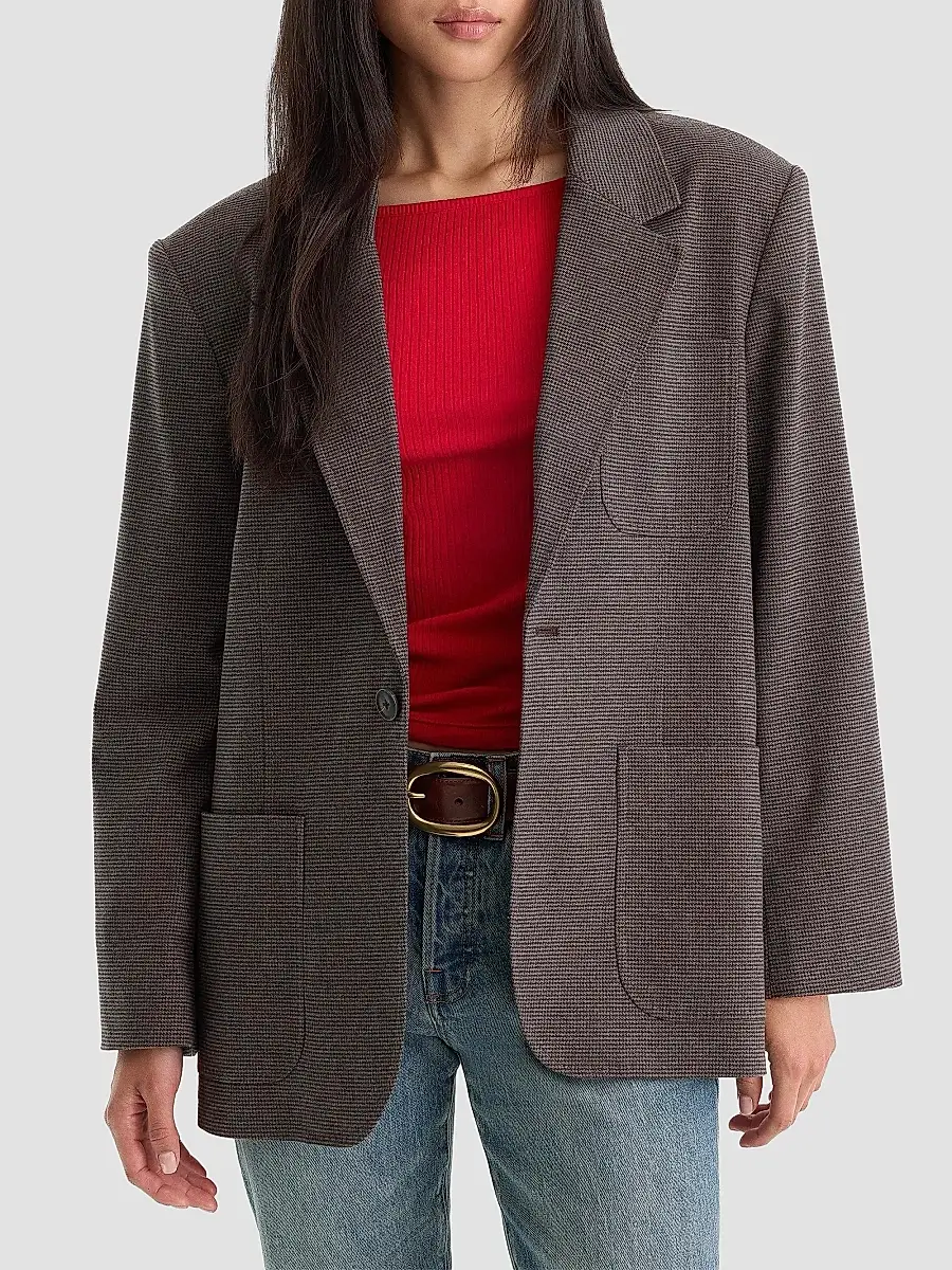 GOOD AMERICAN Women's Wool-Blend Oversized Blazer | Thumbnail 4 GOOD AMERICAN Women's Wool-Blend Oversized Blazer | Thumbnail 4