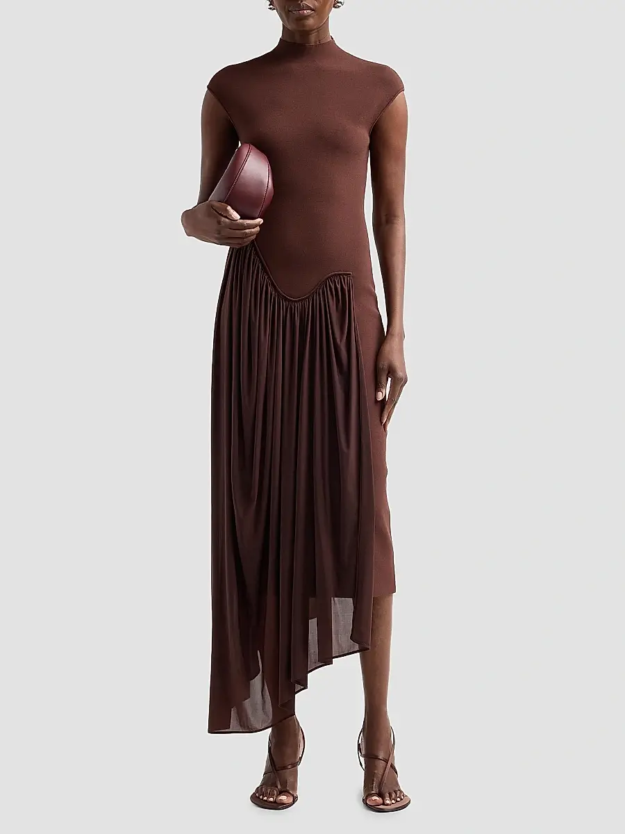 Et Ochs Women's Francis Asymmetric Knit Midi-Dress | Thumbnail 2 Et Ochs Women's Francis Asymmetric Knit Midi-Dress | Thumbnail 2