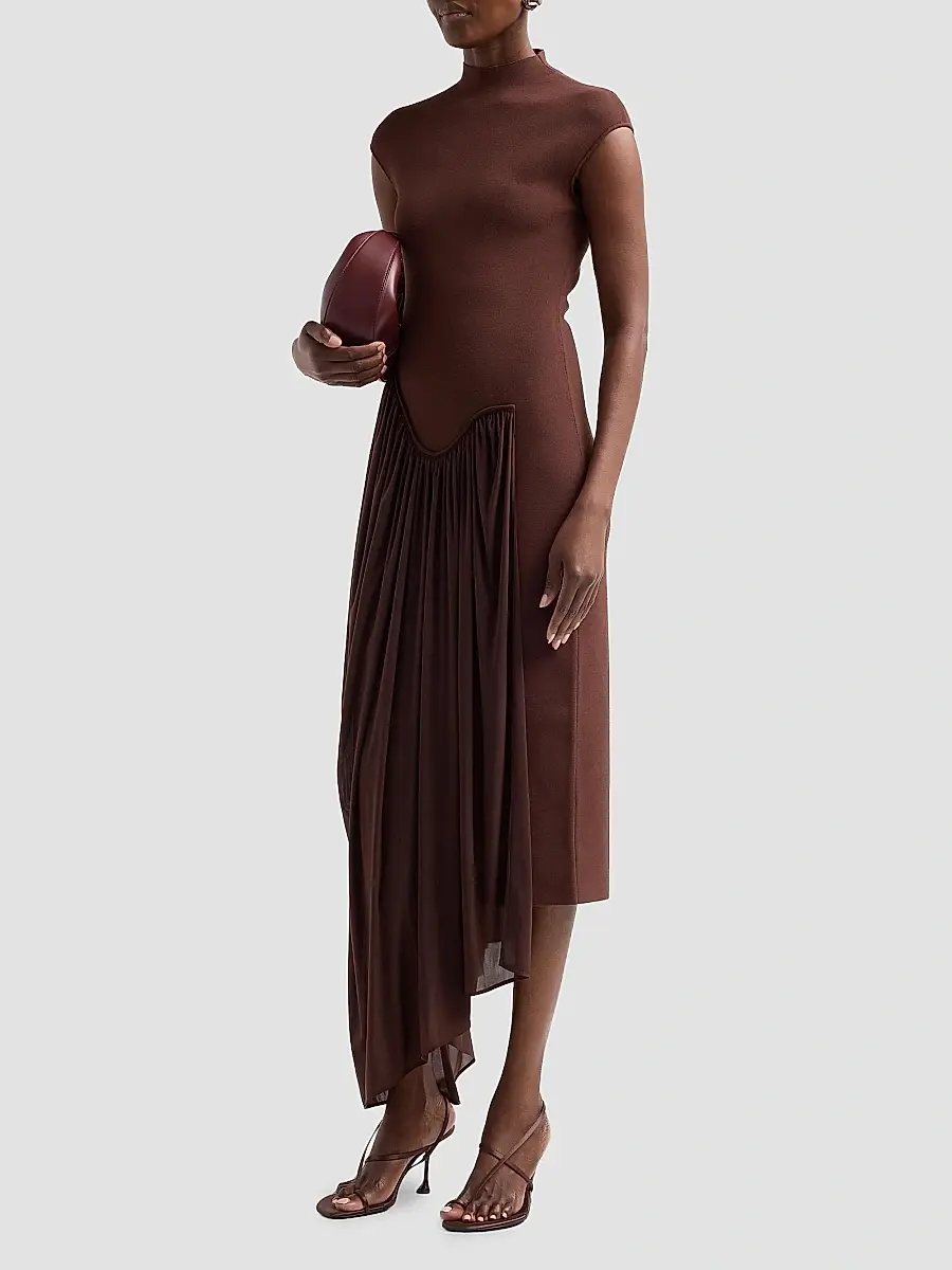 Et Ochs Women's Francis Asymmetric Knit Midi-Dress | Thumbnail 4 Et Ochs Women's Francis Asymmetric Knit Midi-Dress | Thumbnail 4