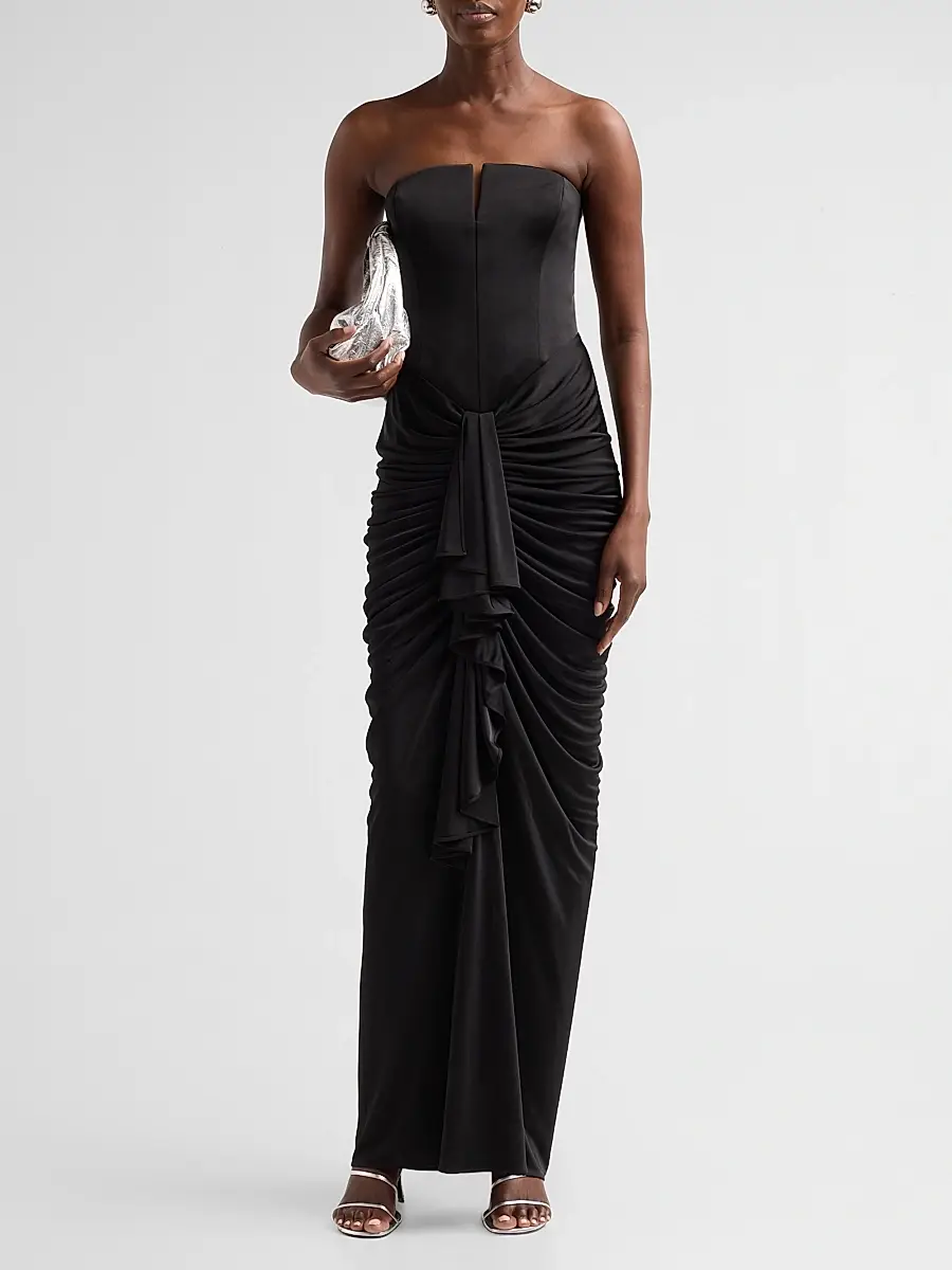 Et Ochs Women's Selena Strapless Drape Column Gown | Thumbnail 2 Et Ochs Women's Selena Strapless Drape Column Gown | Thumbnail 2