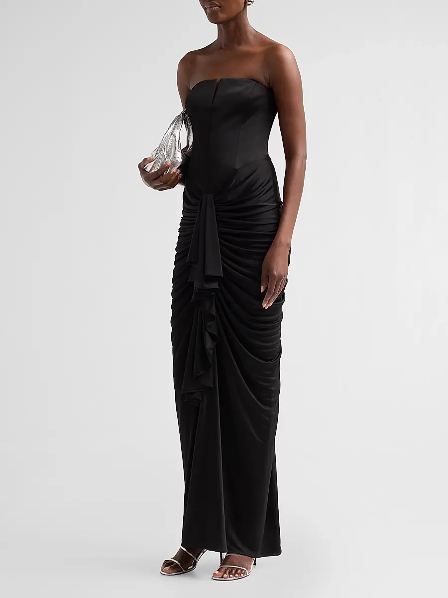 Et Ochs Women's Selena Strapless Drape Column Gown | Thumbnail 4 Et Ochs Women's Selena Strapless Drape Column Gown | Thumbnail 4
