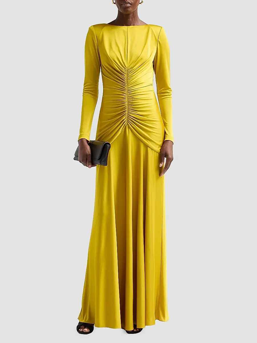Et Ochs Women's Thea Satin Ruched Gown | Thumbnail 2 Et Ochs Women's Thea Satin Ruched Gown | Thumbnail 2