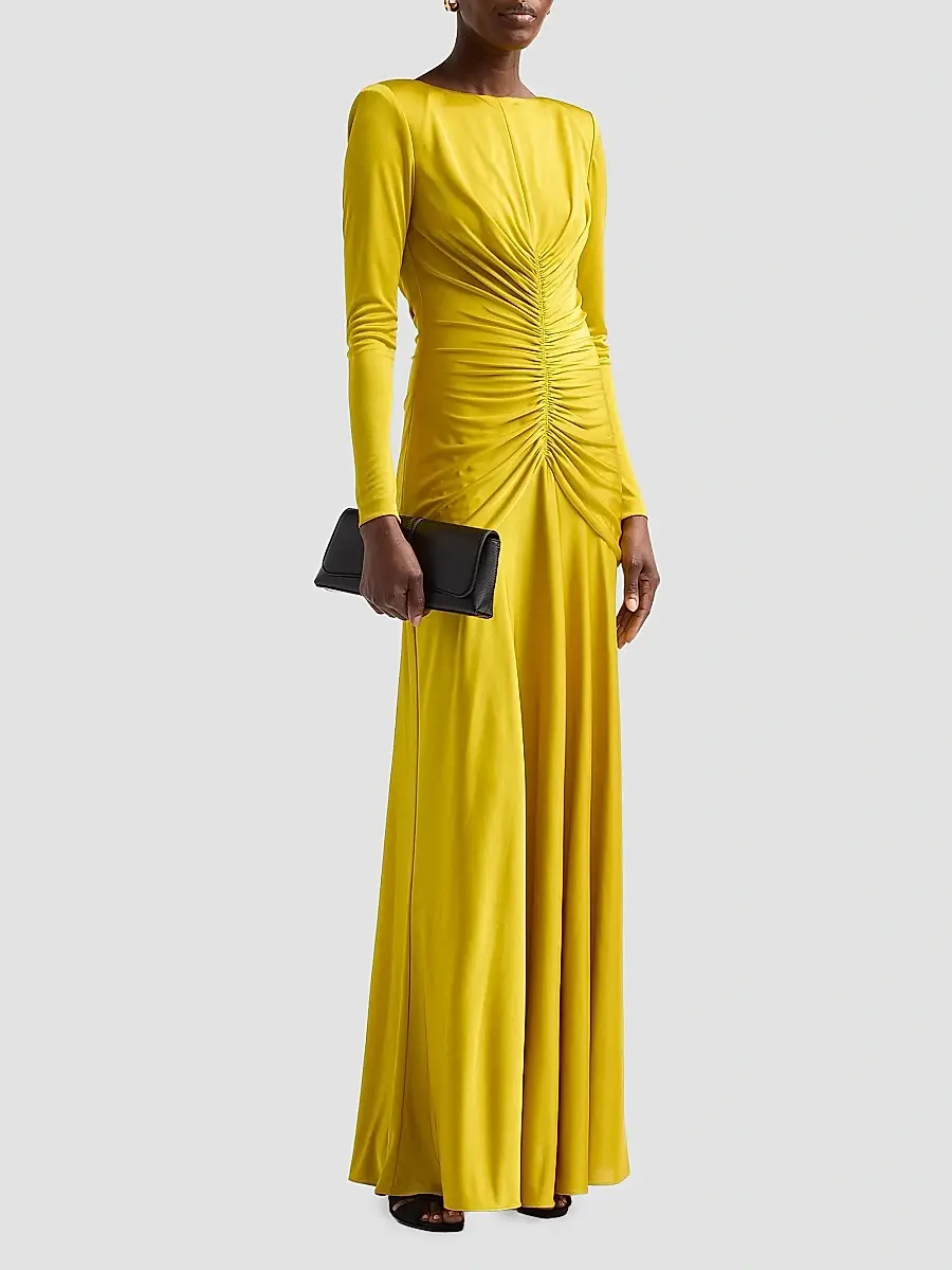 Et Ochs Women's Thea Satin Ruched Gown | Thumbnail 4 Et Ochs Women's Thea Satin Ruched Gown | Thumbnail 4