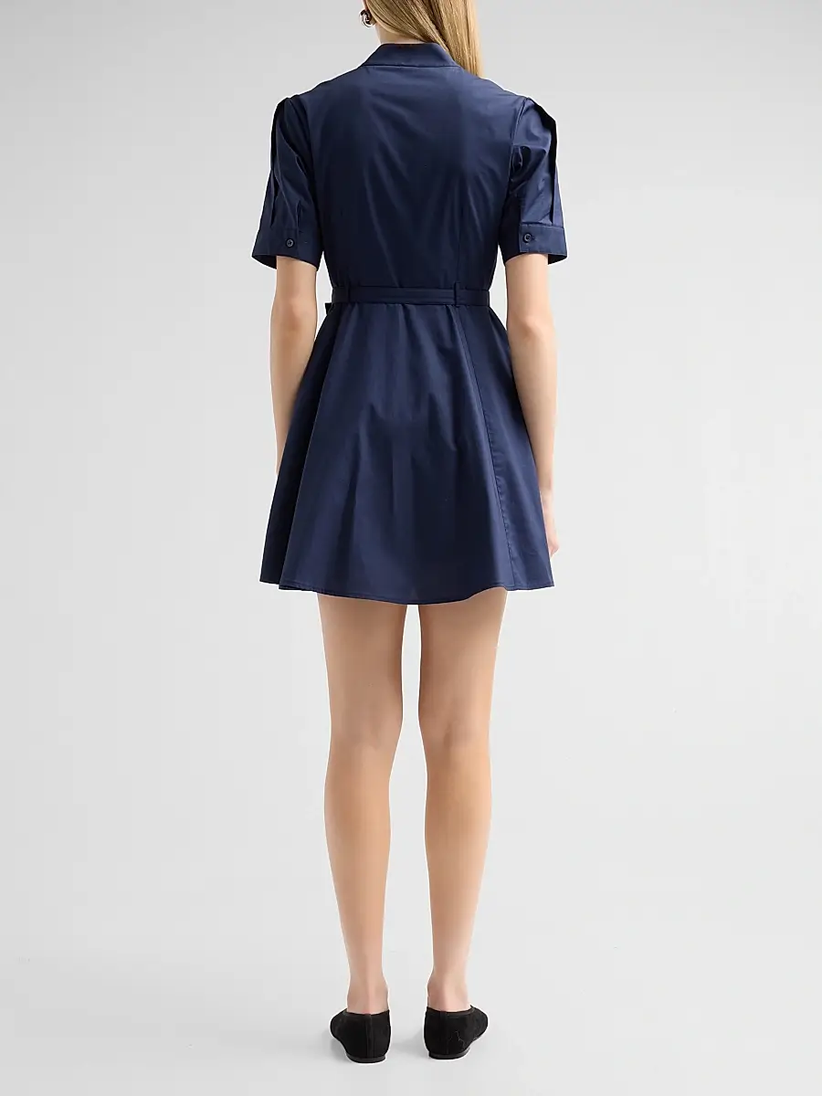 TANYA TAYLOR Women's Anna Tieneck Mini Shirtdress | Thumbnail 3