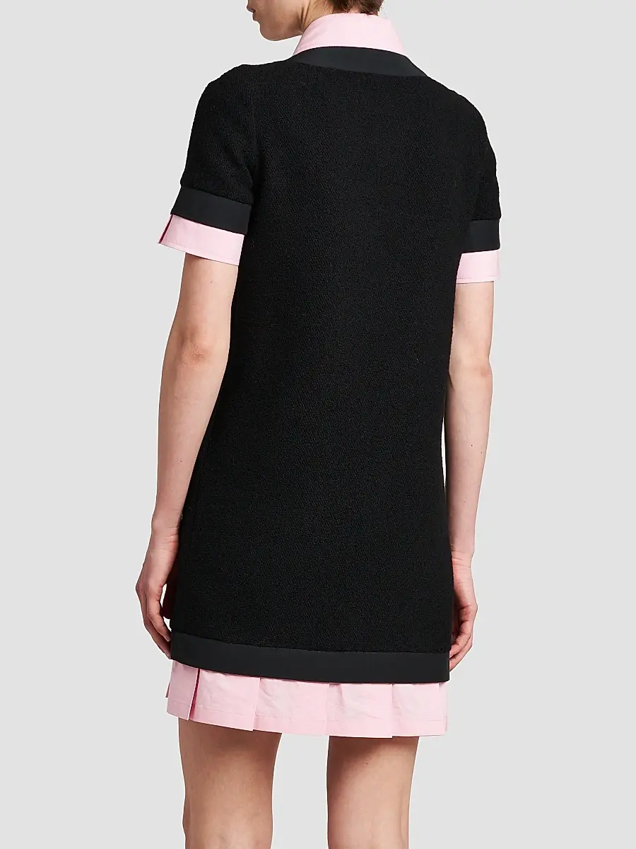 MOSCHINO Women's Contrast-Trim Wool-Blend Mini Dress | Thumbnail 3