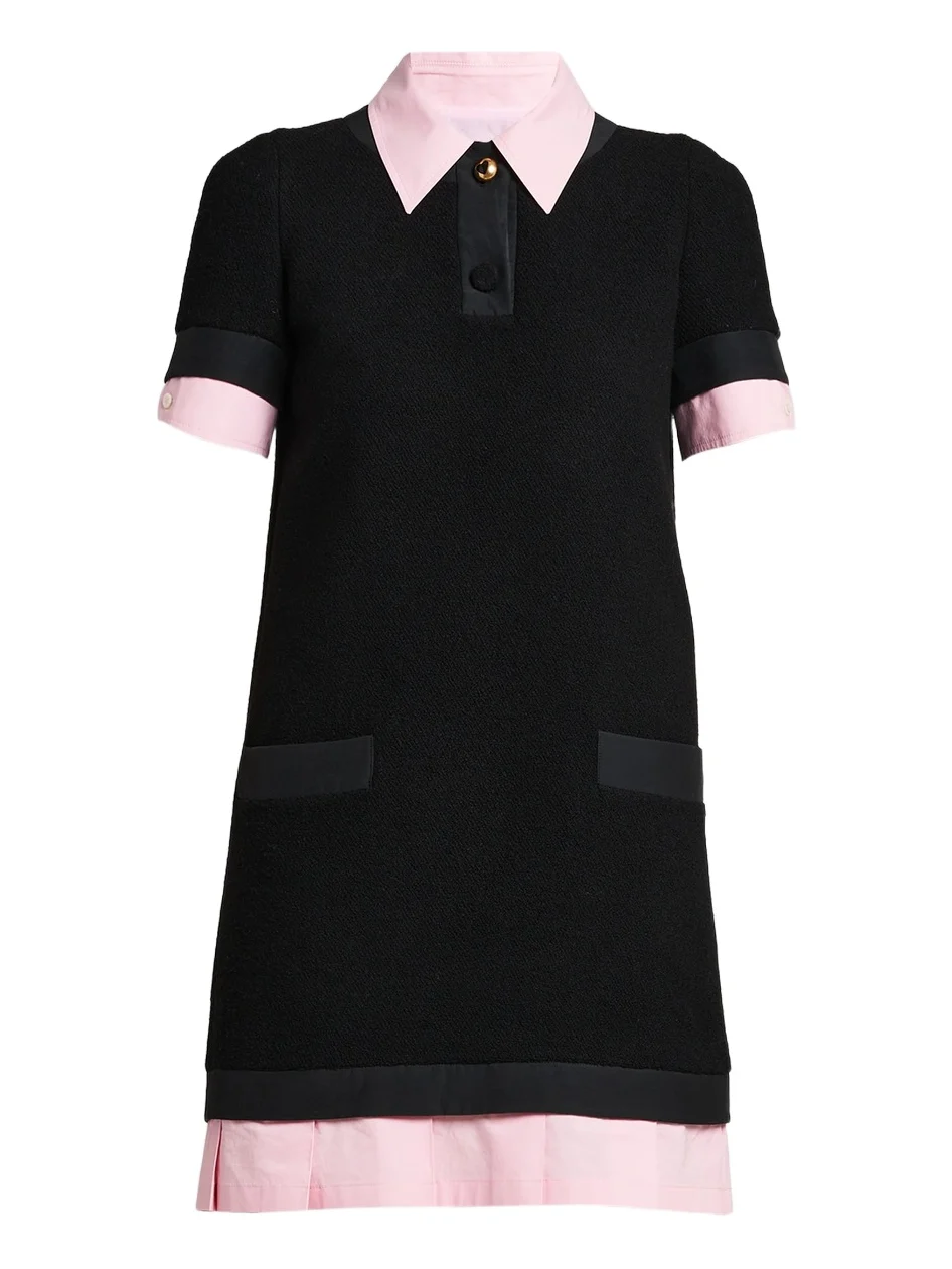MOSCHINO Women's Contrast-Trim Wool-Blend Mini Dress