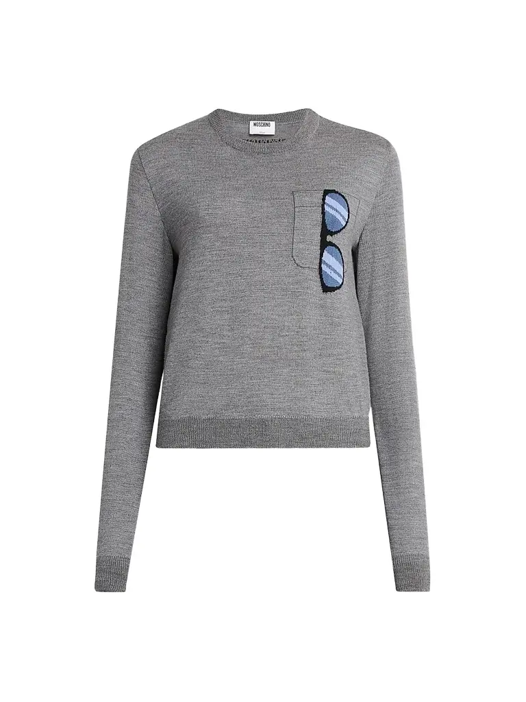 MOSCHINO Women's Trompe L'oeil Virgin Wool Sweater