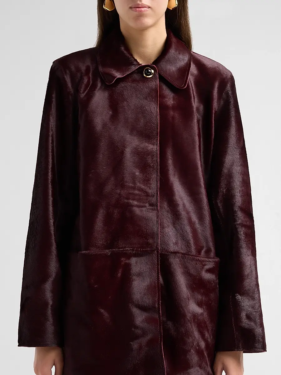 TANYA TAYLOR Women's Nadia Calf-Hair Coat | Thumbnail 5