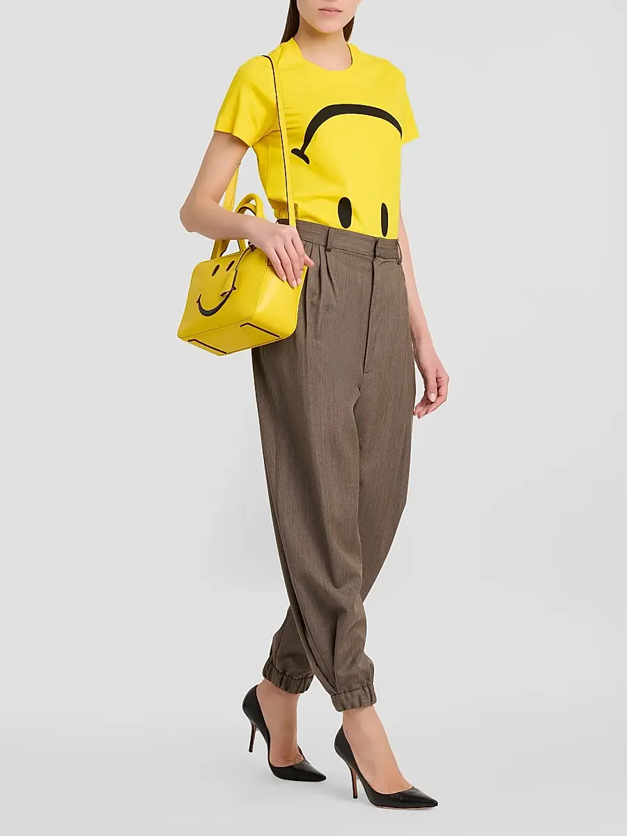 MOSCHINO Women's Upside-Down Smiley Cotton T-Shirt | Thumbnail 2 MOSCHINO Women's Upside-Down Smiley Cotton T-Shirt | Thumbnail 2
