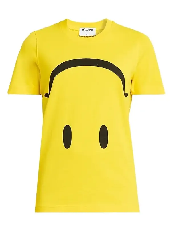MOSCHINO Women's Upside-Down Smiley Cotton T-Shirt