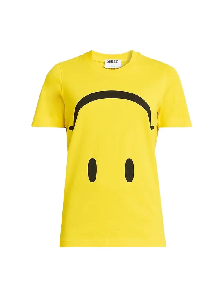 MOSCHINO Women's Upside-Down Smiley Cotton T-Shirt
