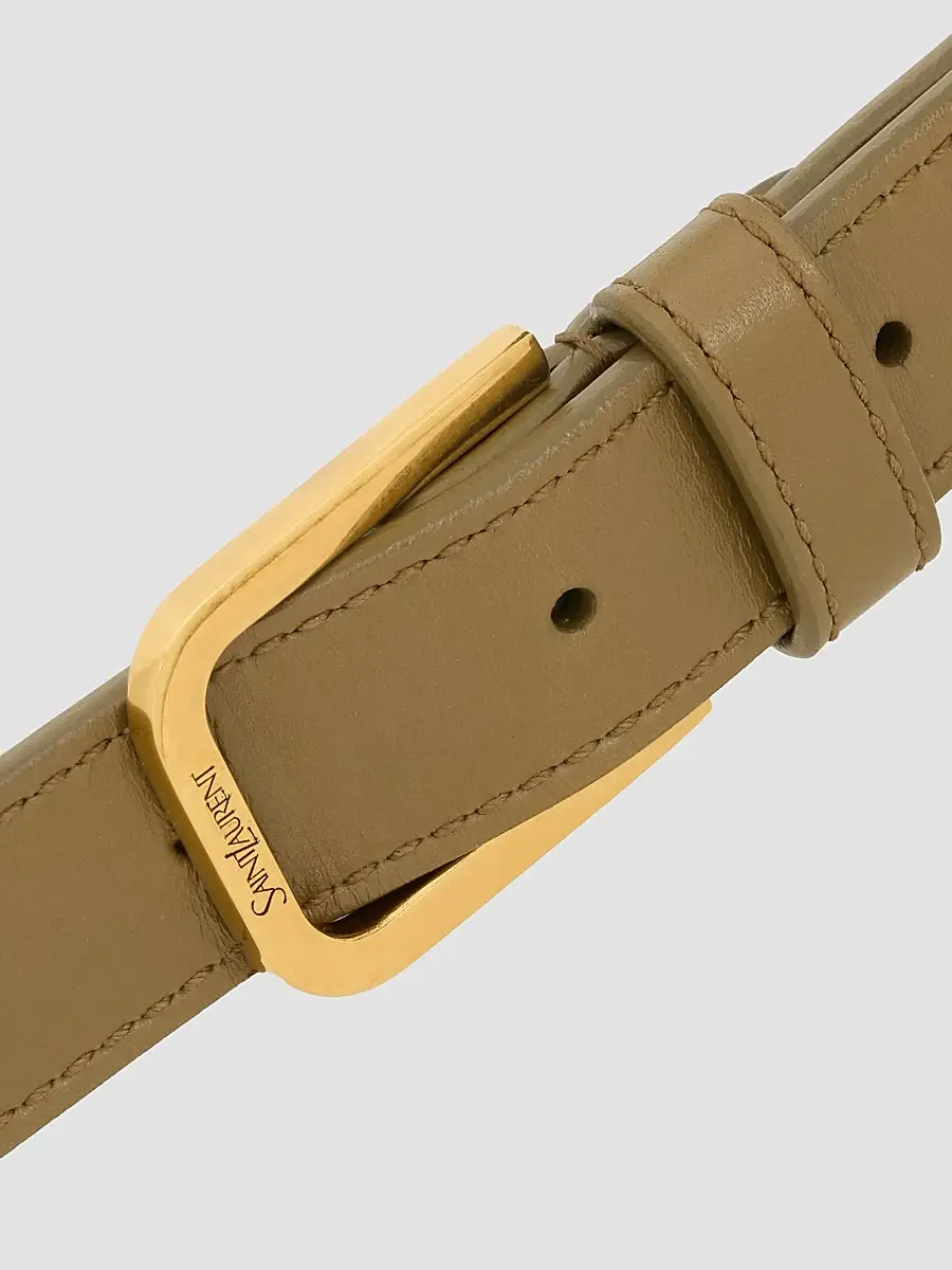 Saint Laurent Women's Minimal Belt in Smooth Leather - Dry Lagoon | Thumbnail 3 Saint Laurent Women's Minimal Belt in Smooth Leather - Dry Lagoon | Thumbnail 3