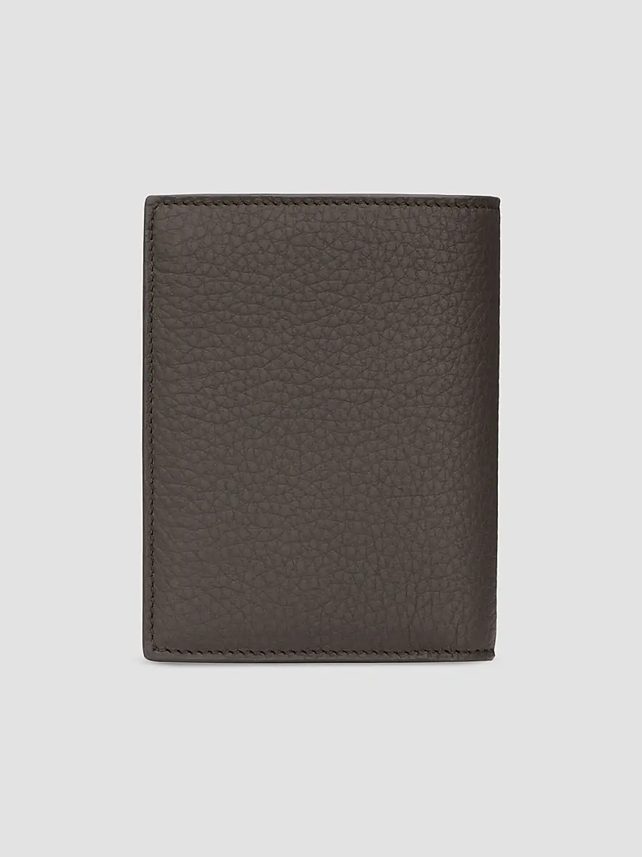 Saint Laurent Men's Tiny Cassandre Credit Card Wallet in Grained Leather - Urban Grey | Thumbnail 2 Saint Laurent Men's Tiny Cassandre Credit Card Wallet in Grained Leather - Urban Grey | Thumbnail 2