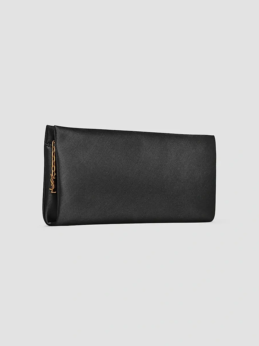 Saint Laurent Women's Evening Soft Clutch in Satin - Black | Thumbnail 4 Saint Laurent Women's Evening Soft Clutch in Satin - Black | Thumbnail 4