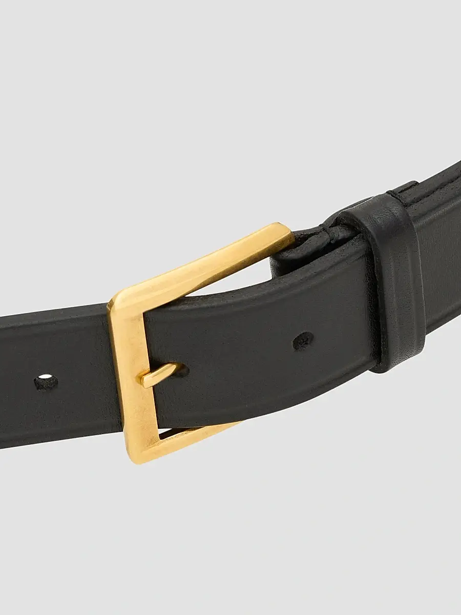 Saint Laurent Women's Rectangular Buckle Belt in Leather - Black | Thumbnail 3