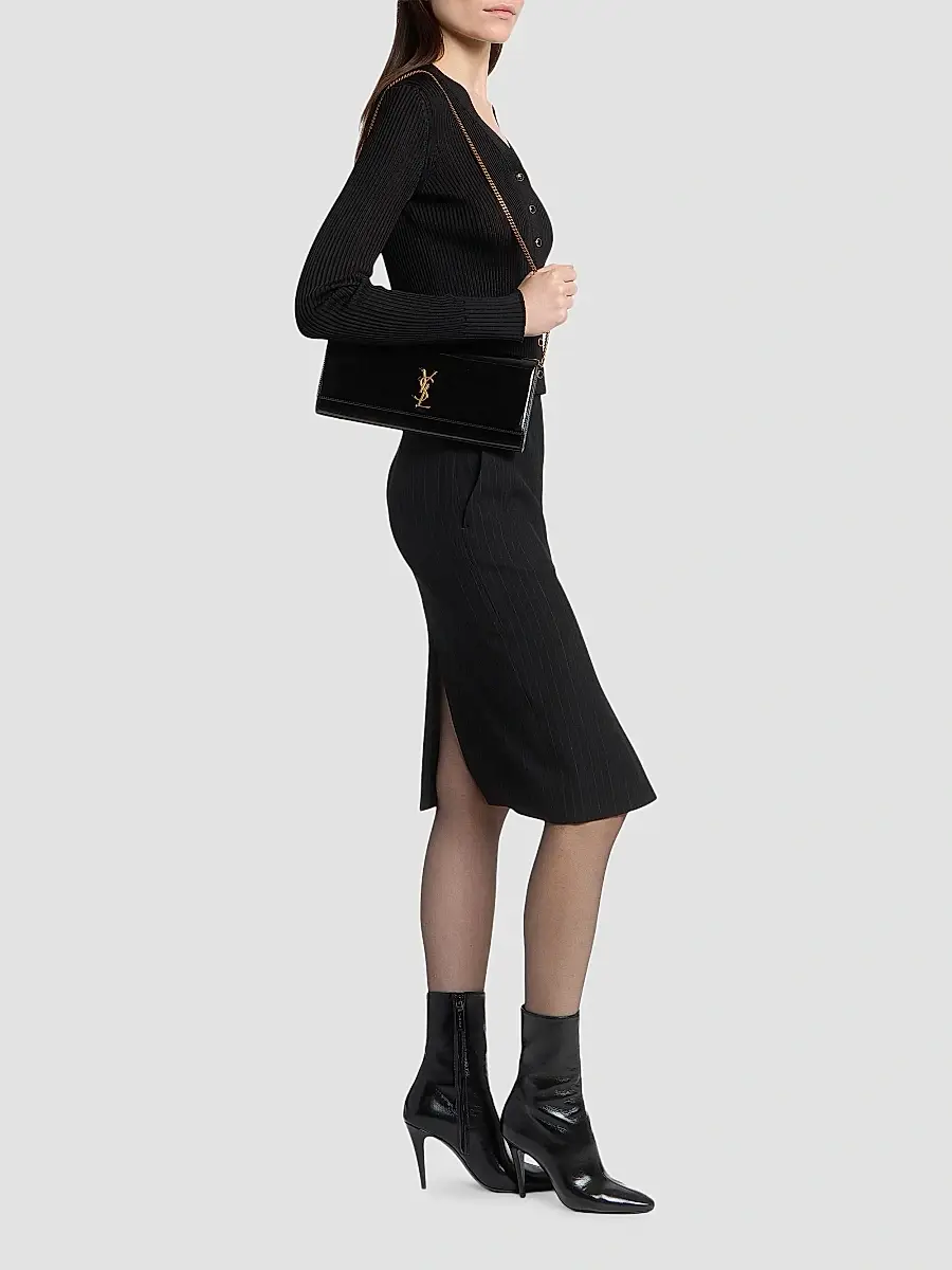 Saint Laurent Women's Kate Clutch in Patent Leather - Black | Thumbnail 2 Saint Laurent Women's Kate Clutch in Patent Leather - Black | Thumbnail 2