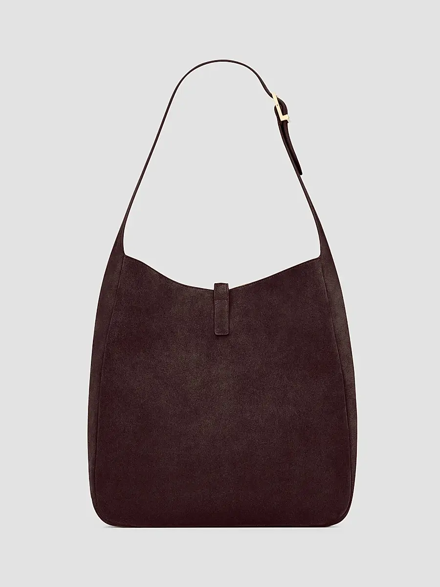 Saint Laurent Women's Le 5 ÿ 7 Supple Large Shoulder Bag in Suede - Arabica | Thumbnail 6