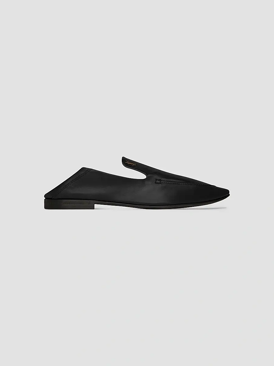 Saint Laurent Women's Alain Slippers in Smooth Leather - Black | Thumbnail 4 Saint Laurent Women's Alain Slippers in Smooth Leather - Black | Thumbnail 4