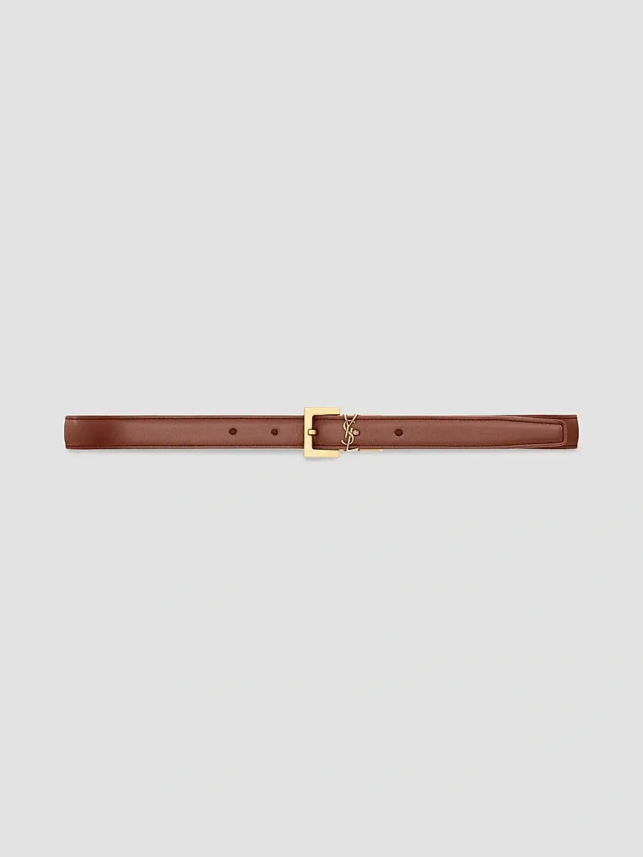 Saint Laurent Women's Cassandre Thin Reversible Belt in Smooth Leather - Black | Thumbnail 4 Saint Laurent Women's Cassandre Thin Reversible Belt in Smooth Leather - Black | Thumbnail 4