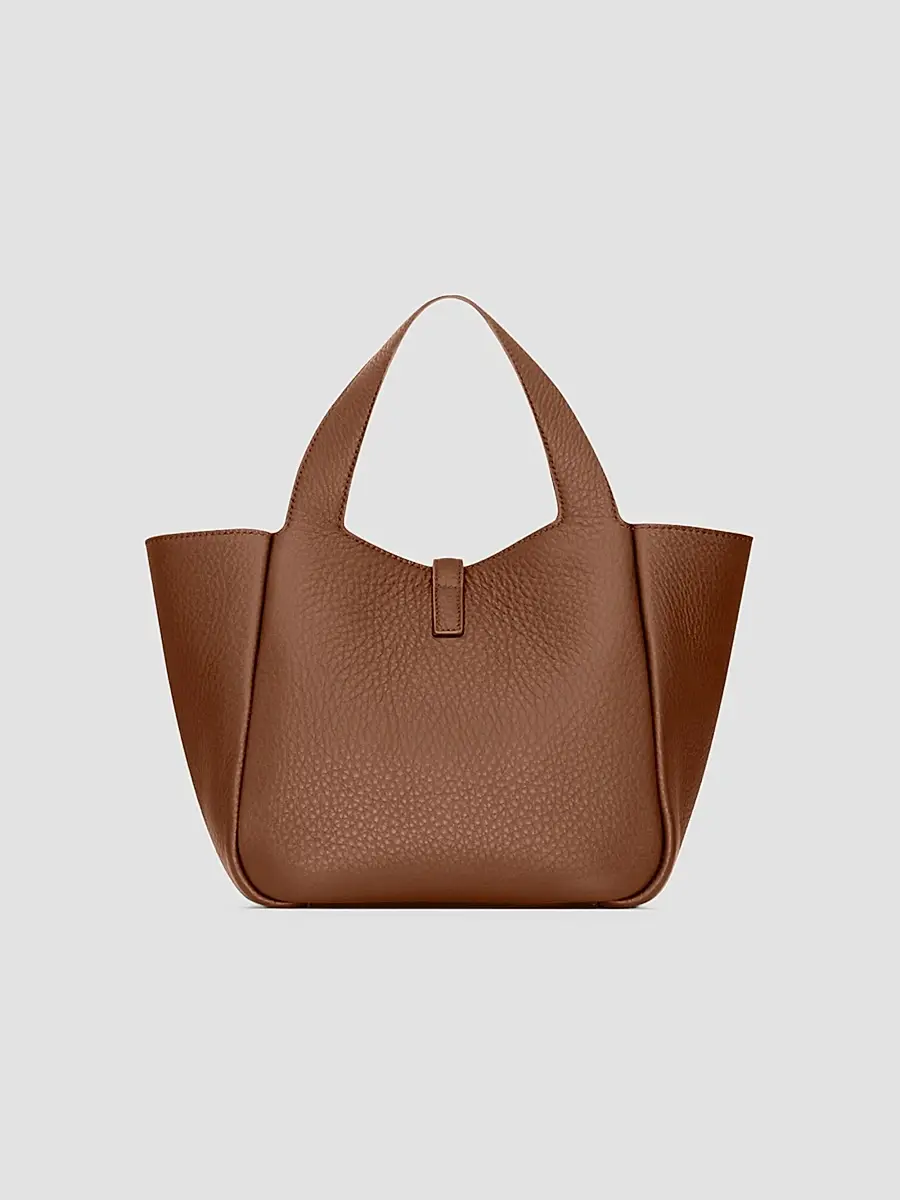 Saint Laurent Women's Le 5 À 7 Baby Bea Top Handle Bag in Grained Leather - Toasted Brown | Thumbnail 5