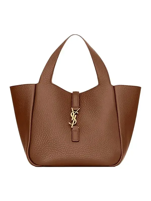 Saint Laurent Women's Le 5 À 7 Baby Bea Top Handle Bag in Grained Leather - Toasted Brown