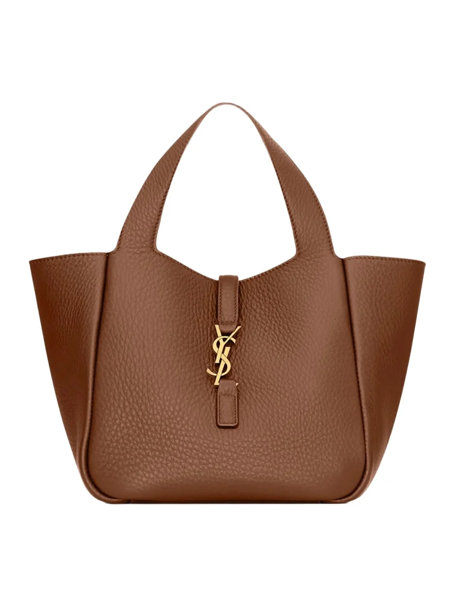 Saint Laurent Women's Le 5 À 7 Baby Bea Top Handle Bag in Grained Leather - Toasted Brown
