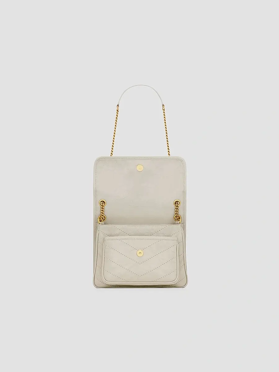Saint Laurent Women's Niki Baby Crossbody Bag in Vintage Leather - White | Thumbnail 3 Saint Laurent Women's Niki Baby Crossbody Bag in Vintage Leather - White | Thumbnail 3