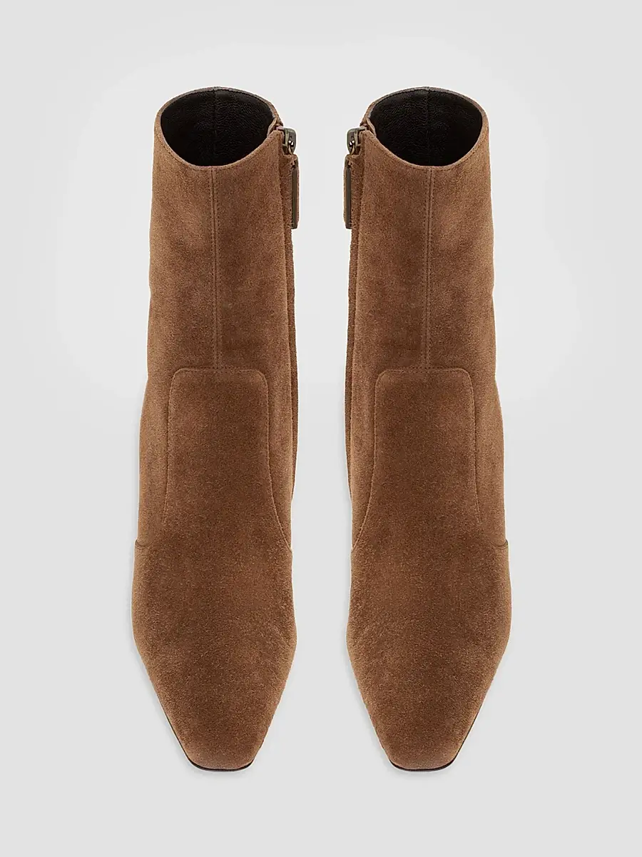 Saint Laurent Women's Opyum Booties in Suede - Dark Havana | Thumbnail 4 Saint Laurent Women's Opyum Booties in Suede - Dark Havana | Thumbnail 4
