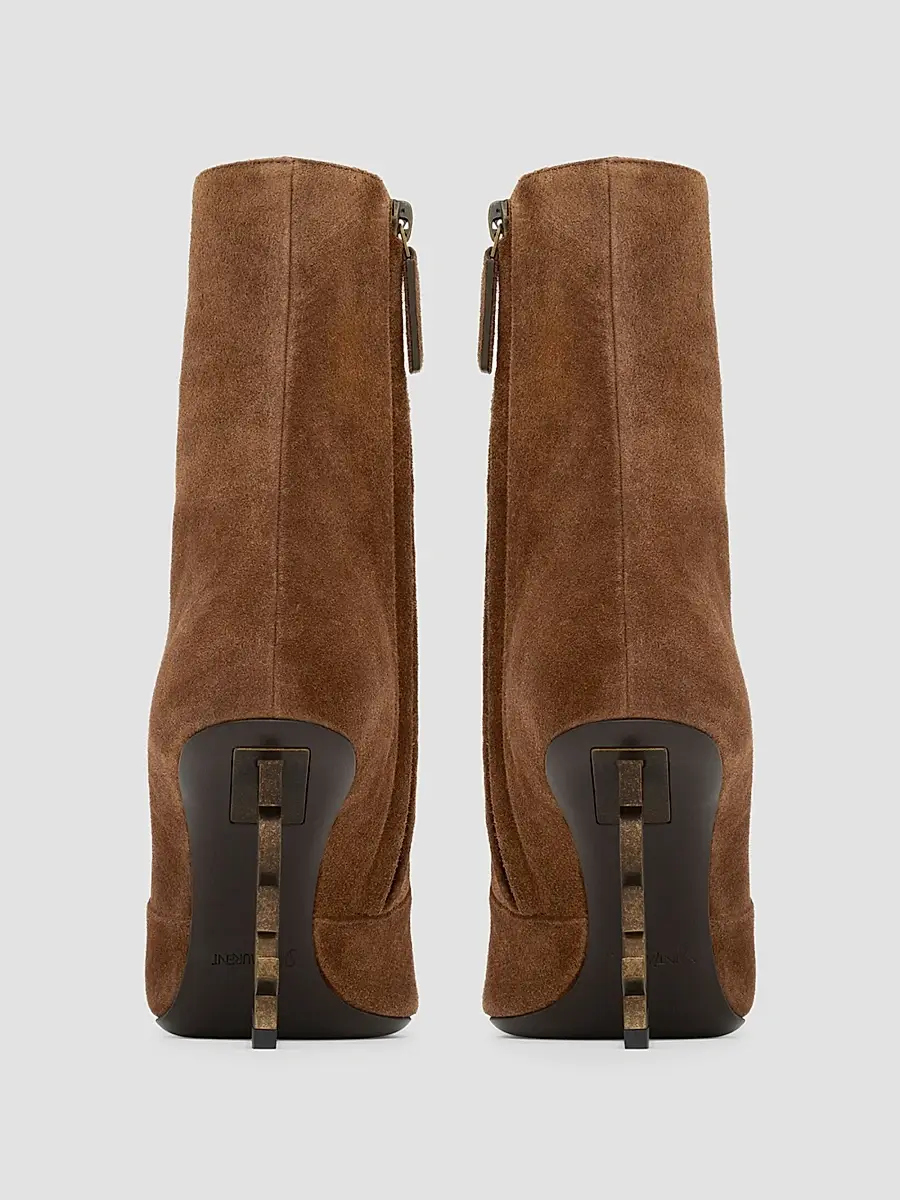 Saint Laurent Women's Opyum Booties in Suede - Dark Havana | Thumbnail 5 Saint Laurent Women's Opyum Booties in Suede - Dark Havana | Thumbnail 5