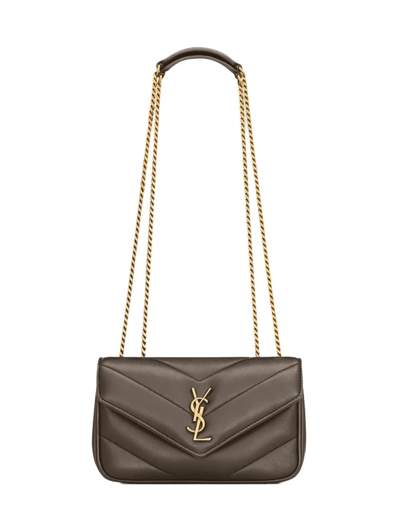 Saint Laurent Women's Loulou Mini Crossbody Bag in Lambskin - Light Musk