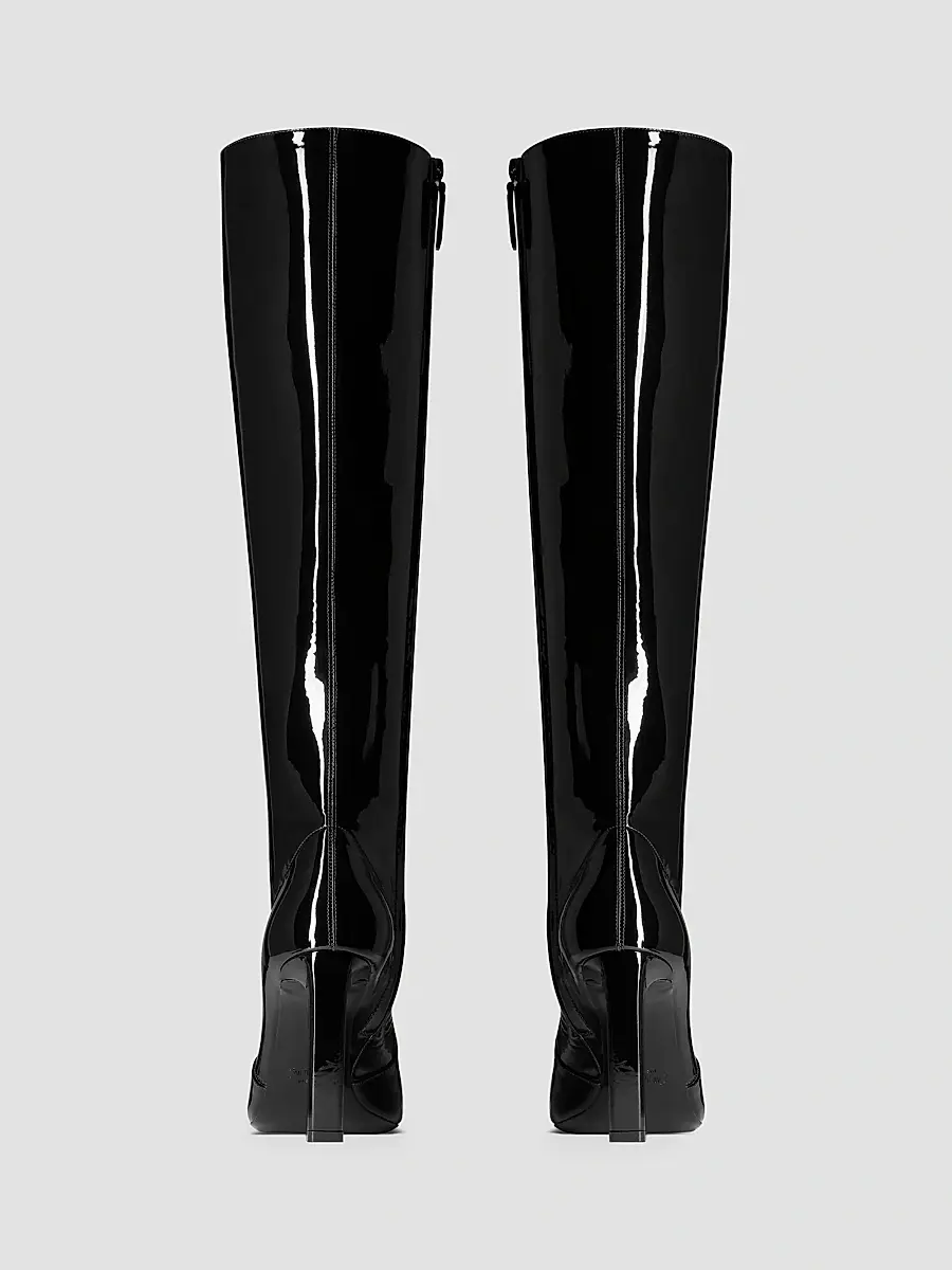 Saint Laurent Women's Francoise Boots in Patent Leather - Black | Thumbnail 5