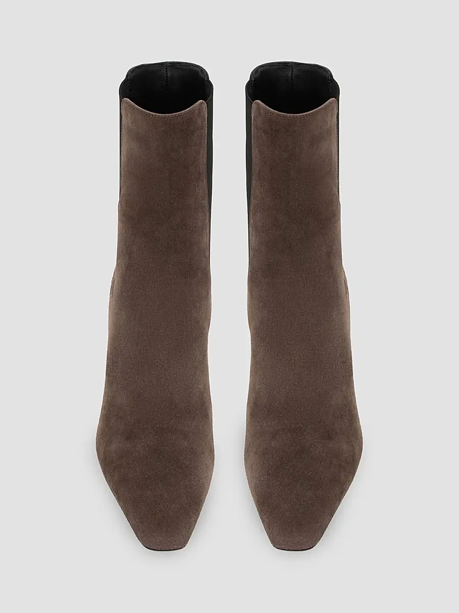 Saint Laurent Women's Francoise Chelsea Boots in Suede - Dark Chocolate | Thumbnail 3 Saint Laurent Women's Francoise Chelsea Boots in Suede - Dark Chocolate | Thumbnail 3