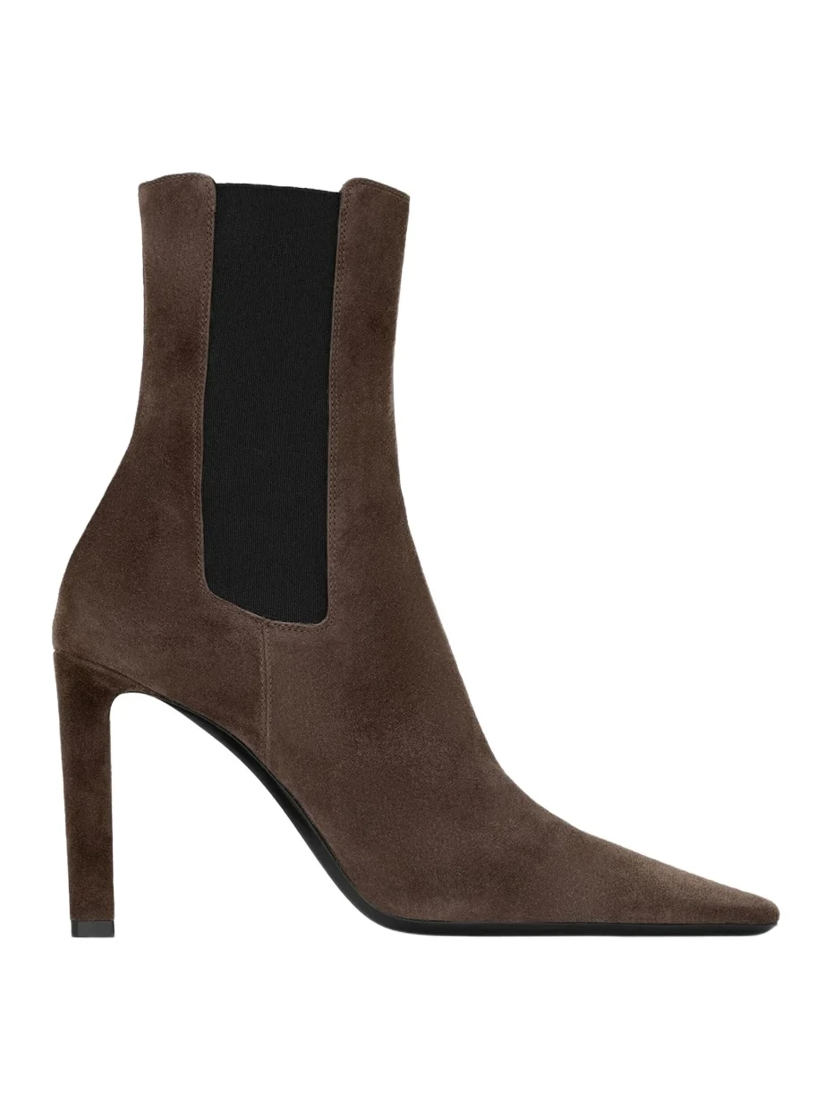 Women's Francoise Chelsea Boots in Suede - Dark Chocolate